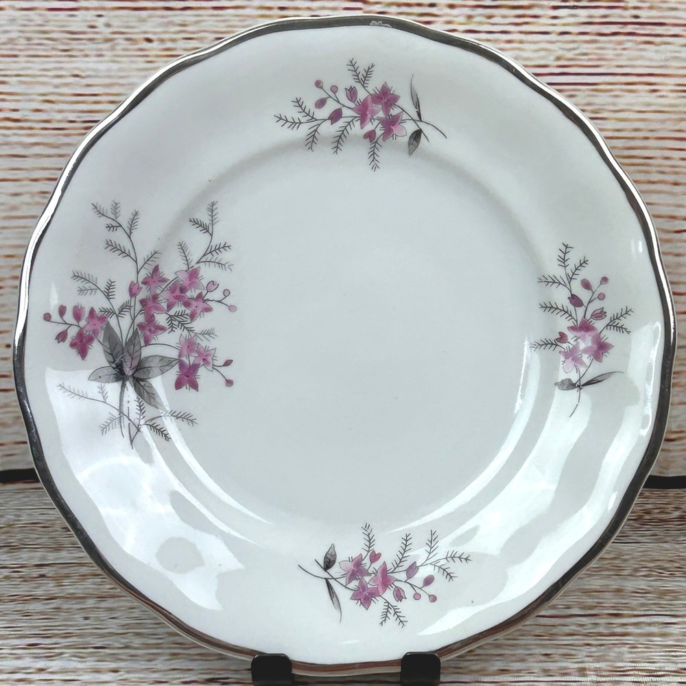 Favolina Karolina Jarolina Porcelain‎ Salad Plate 3879 Floral Silver Scalloped 8